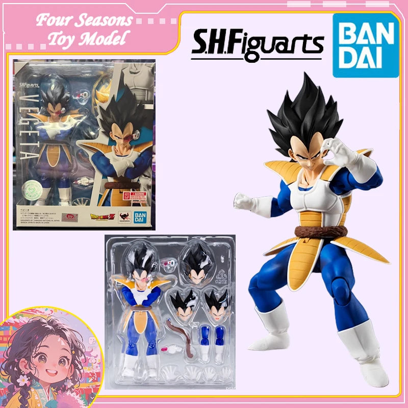 Fast Shipping Bandai Anime Dragon Ball SHF VEGETA 2.0 Original Model Toys Action Figure Collectible Ornaments Children Gift