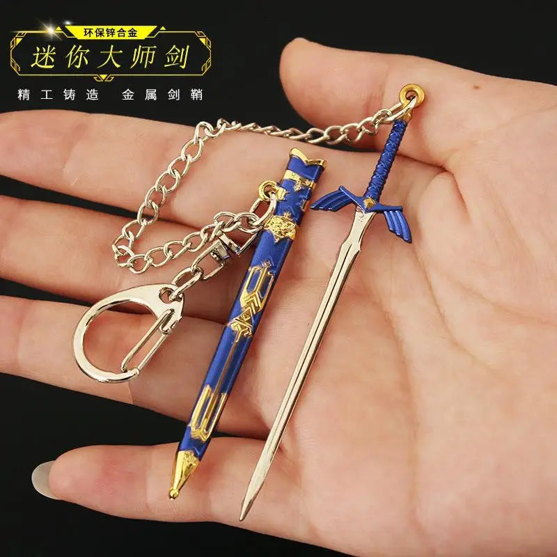 Game Zelda Link Master Sword Keychain Cosplay Openable Alloy Swords Keychain Decor Accessoories Keyholder Kids Fans Xmas Gift