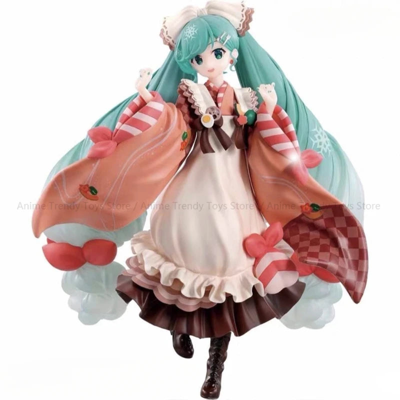In Stock Original BANDAI Ichiban Kuji Hatsune Miku Snow Miku Kawaii Doll Genuine Anime Figures Toys for Kids Gift WY