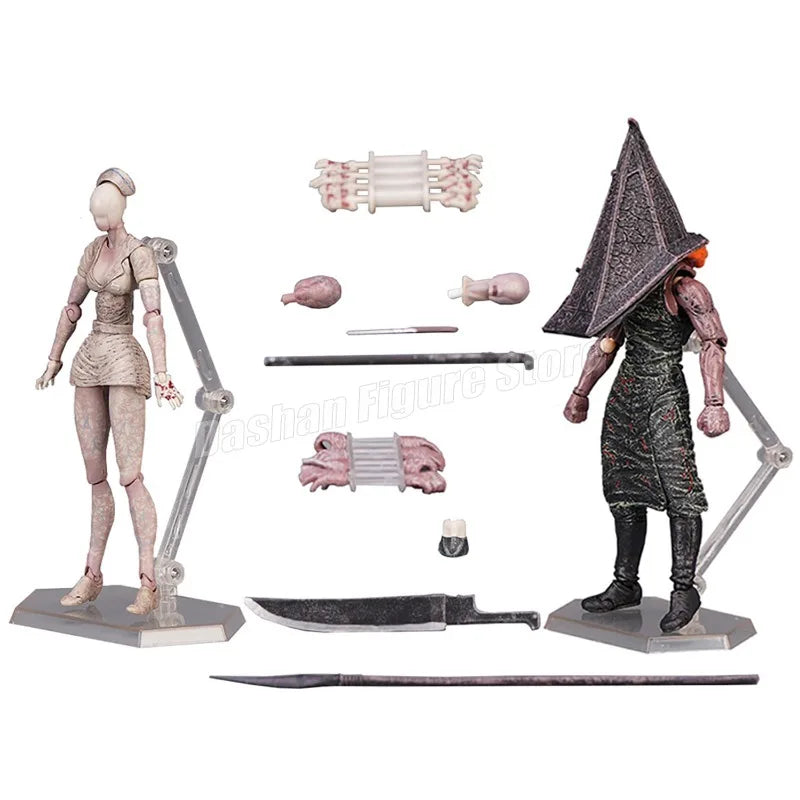 Figma Sp-055 Silent Hill Pyramid Head Action Figure 17cm Red Pyramid Thing Revelation 3D Figure PVC Bubble Head Nurse Model Toys