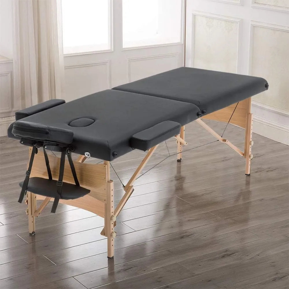 Portable Massage Table 24 Wide Lash Bed with Adjustable Height and Folding Design for Spa Use, Includes Non-Woven Carry Bag