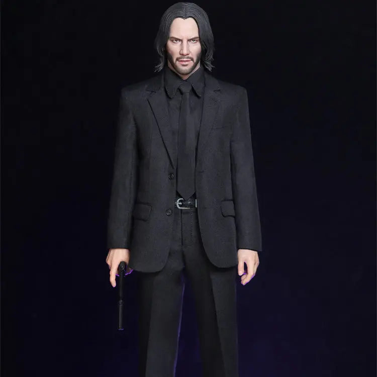 Genuine Topo Studio 1/6 Tp033 John Wick Black Basic Suit Set Action Figure Clothing Accessory For 12 Inch Male Soldier In Stock