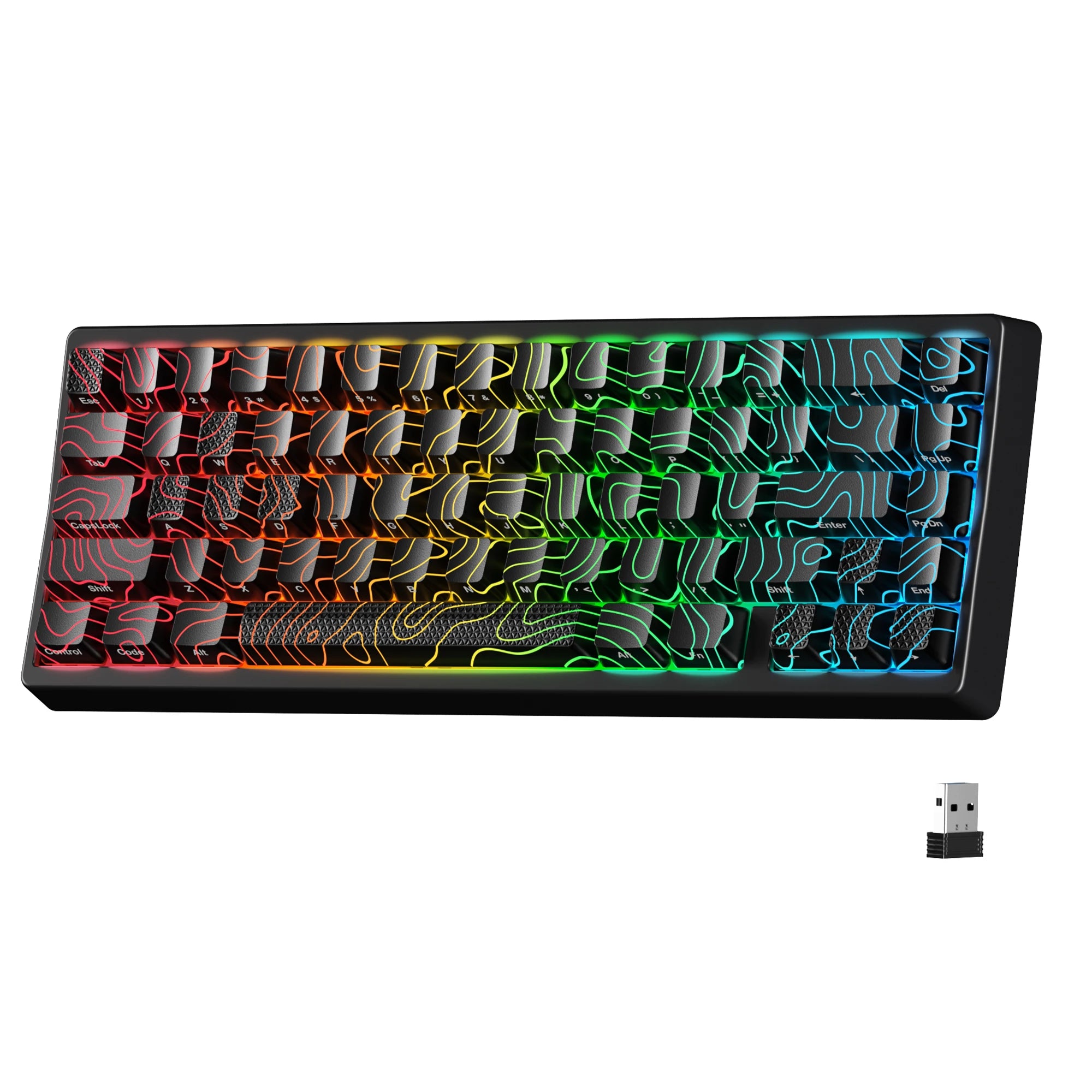 XVX M67 JadeStone Mechanical Keyboard With IMD-Tech Keycaps Hot Swappable Gasket Design Tri-Mode Custom RGB Backlight Keyboard
