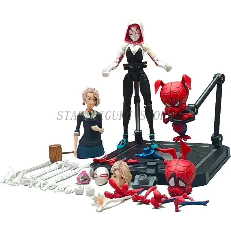 Sv Action Spider-Man Peter Parker Action Figure Collection Sentinel Marvel Into the Spider-Verse Spiderman Figurine Model Toys