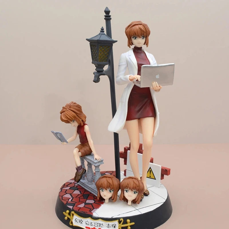 Detective Conan Gk Prize Figure Kudo Shinichi Edogawa Conan Interchangeable Head Anime Statue Beika Chou Scene Collectible Model