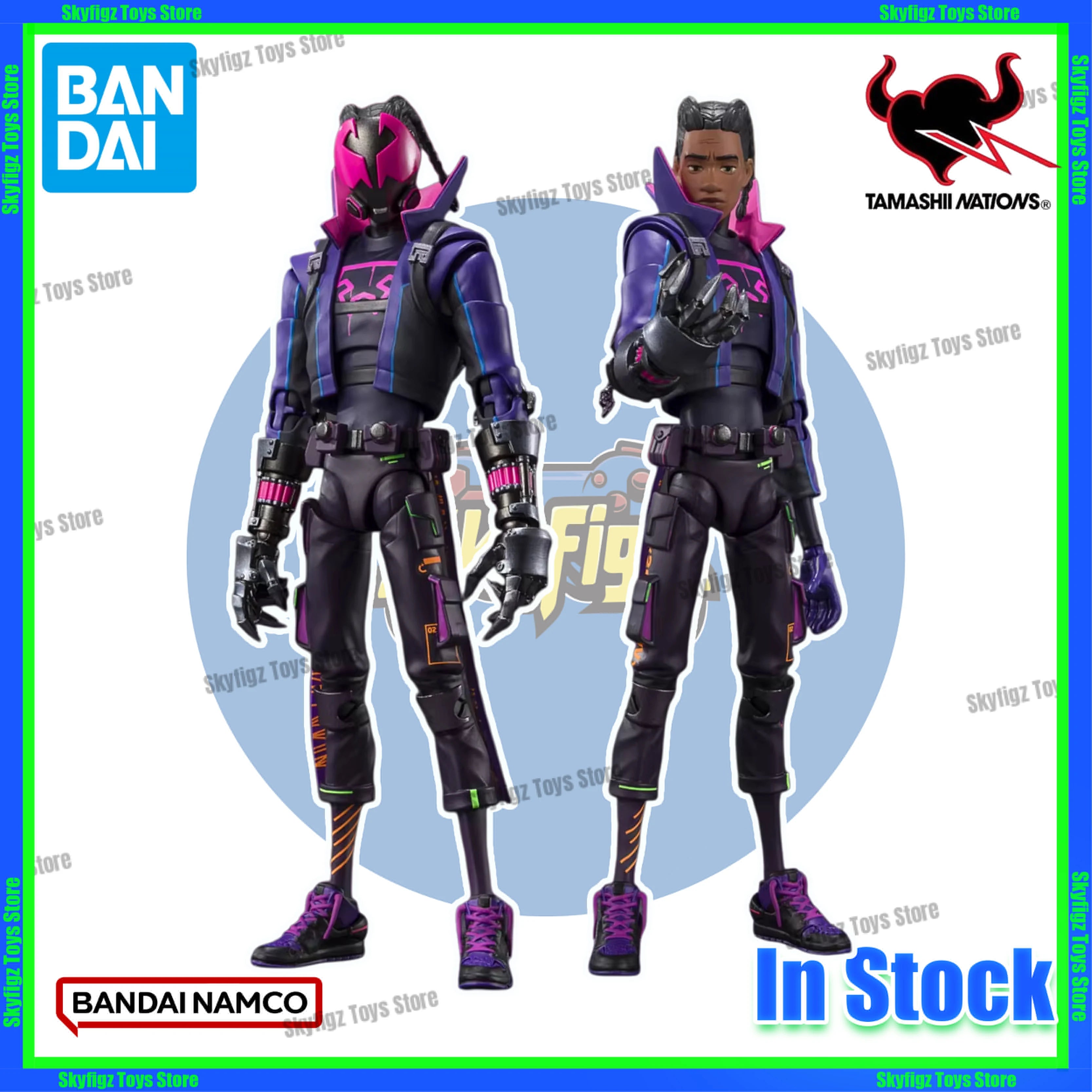 In Stock Bandai SHF Prowler Spider-Man Across The Universe Miles Morales Ready Stock Action Figure Gift
