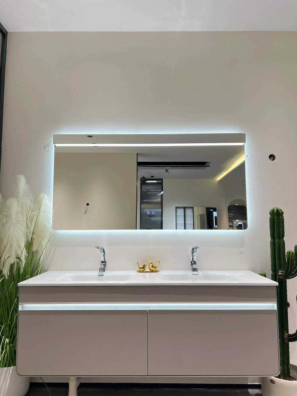 2025 New Luxury 59-Inch Smart Mirror Cabinet Modern Bathroom Vanity With Double Sinks Customizable Noble Choice Package