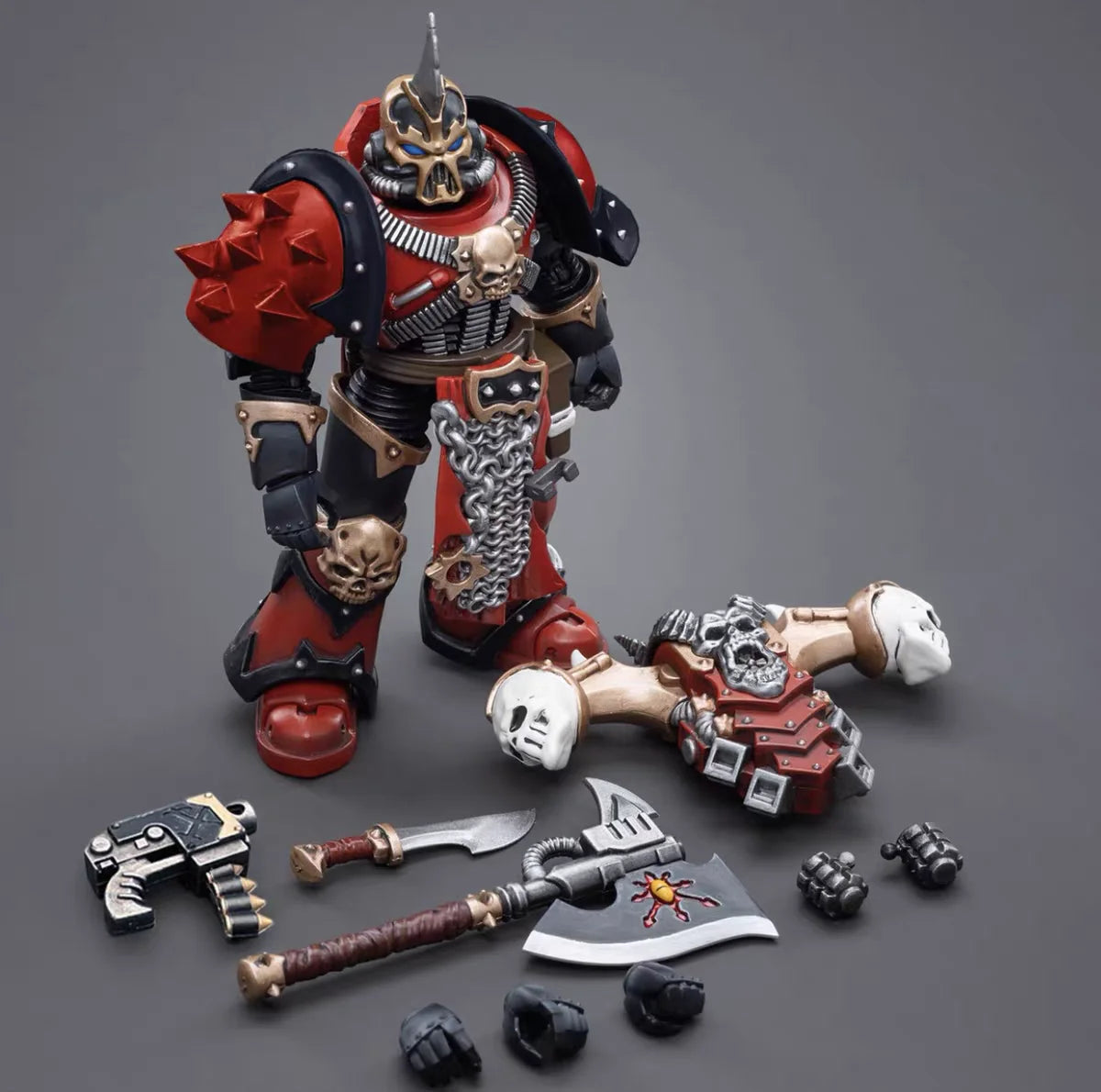 In Stock [JOYTOY] 40K Chaos Space Marine Red Pirate Revered Champion Gotto Blade 1/18 Action Figure Toy Gift