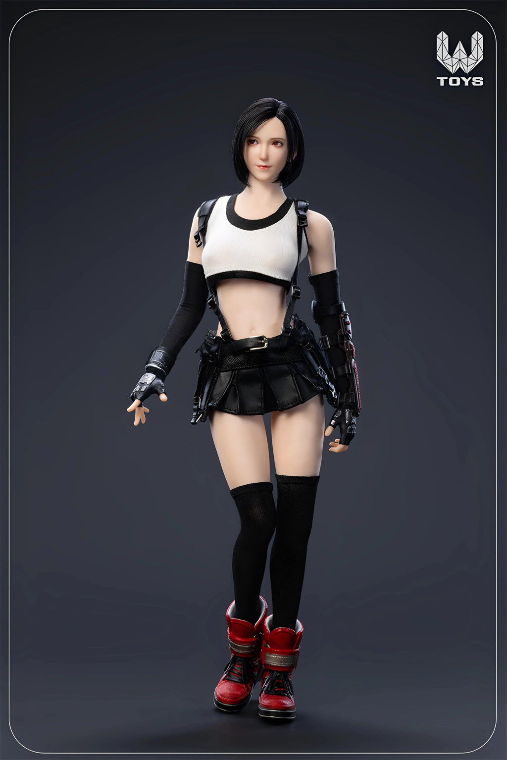 WTOYS 1/6 Scale Female Soldier Tifa Hair Transplant Movable Eye Head Carving Clothing Set Model Toy Accessories In Stock