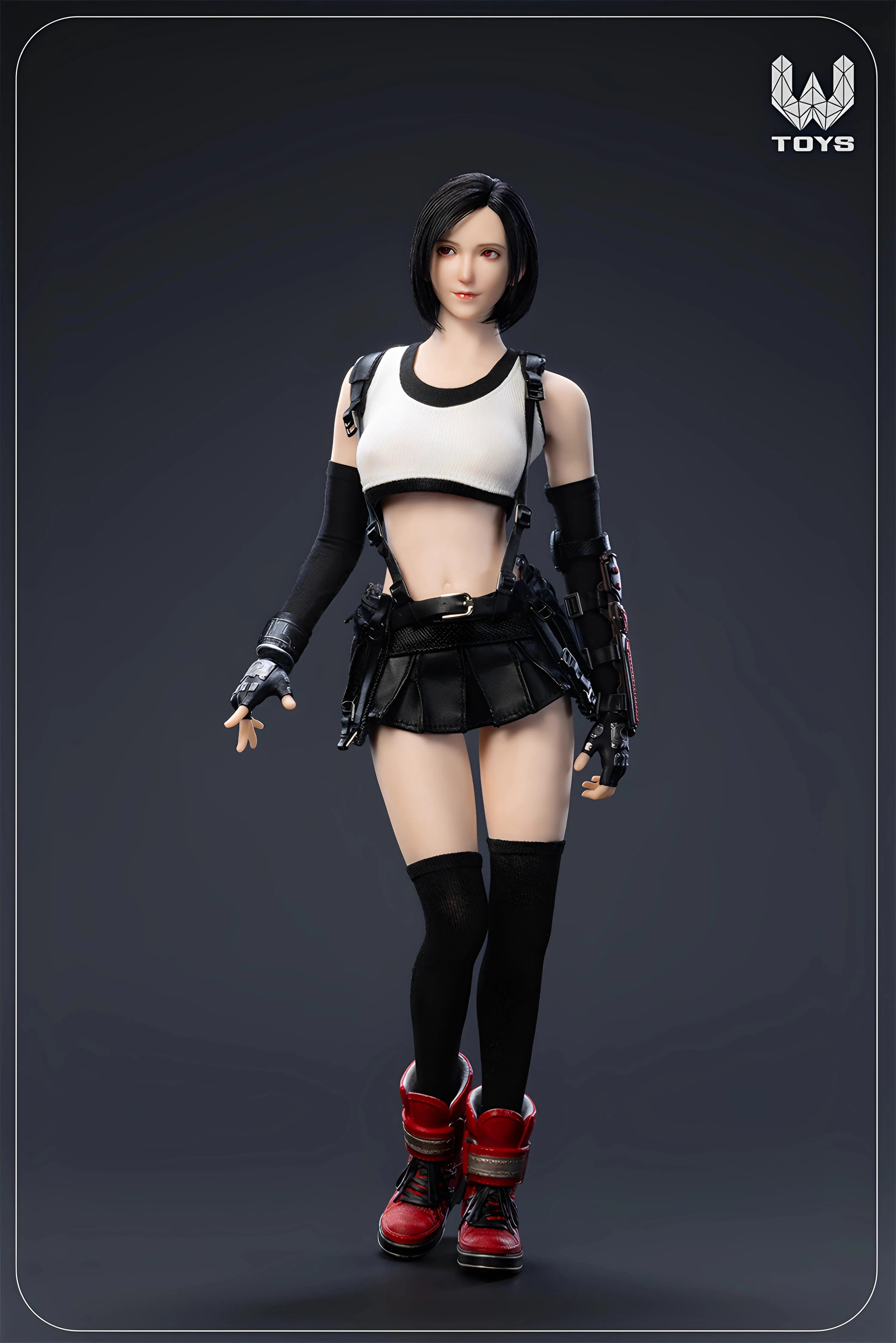 WTOYS 1/6 Scale Female Soldier Tifa Hair Transplant Movable Eye Head Carving Clothing Set Model Toy Accessories In Stock