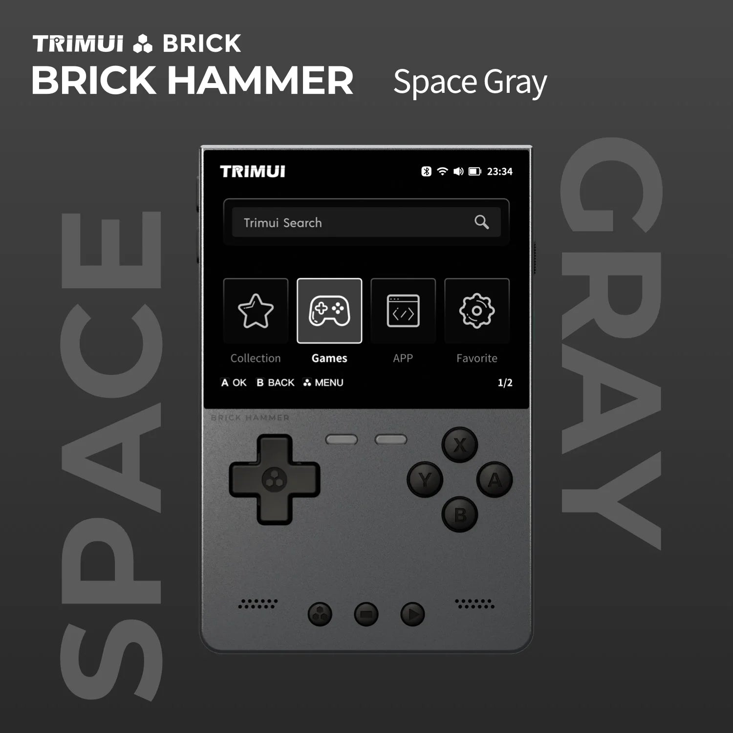 TRIMUI BRICK Hammer Handheld Game Console CNC Aluminum Alloy 3.2''IPS Screen A133P Linux OS LED Lighting Free Keycap Palyer Gift