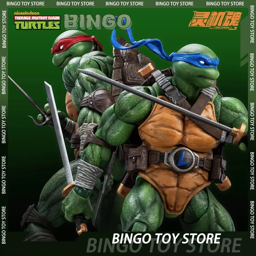 Original Lingjihun 1/12 Ninja Turtles Raphael Leonardo Action Figure Mobile Model Pvc Figurine Collect Hobby Toy Christmas Gift