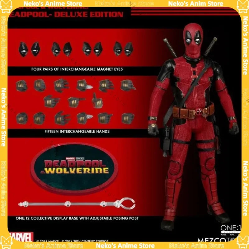 【In Stock】Mezco One:12 Collective Movie Edition Deluxe Deadpool Action Figure  Anime Model Trendy Toys Desktop Doll Gift Figur