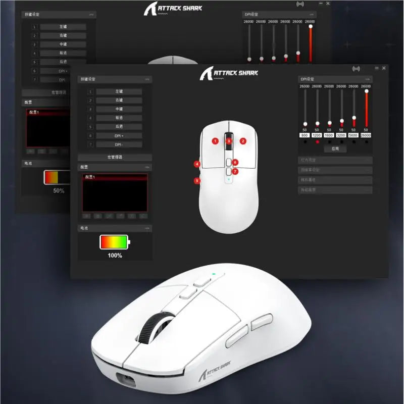 Attack Shark X6 Bluetooth-Maus, PixArt PAW3395, Tri-Mode-Verbindung, magnetische RGB-Touch-Ladestation, Makro-Gaming-Maus