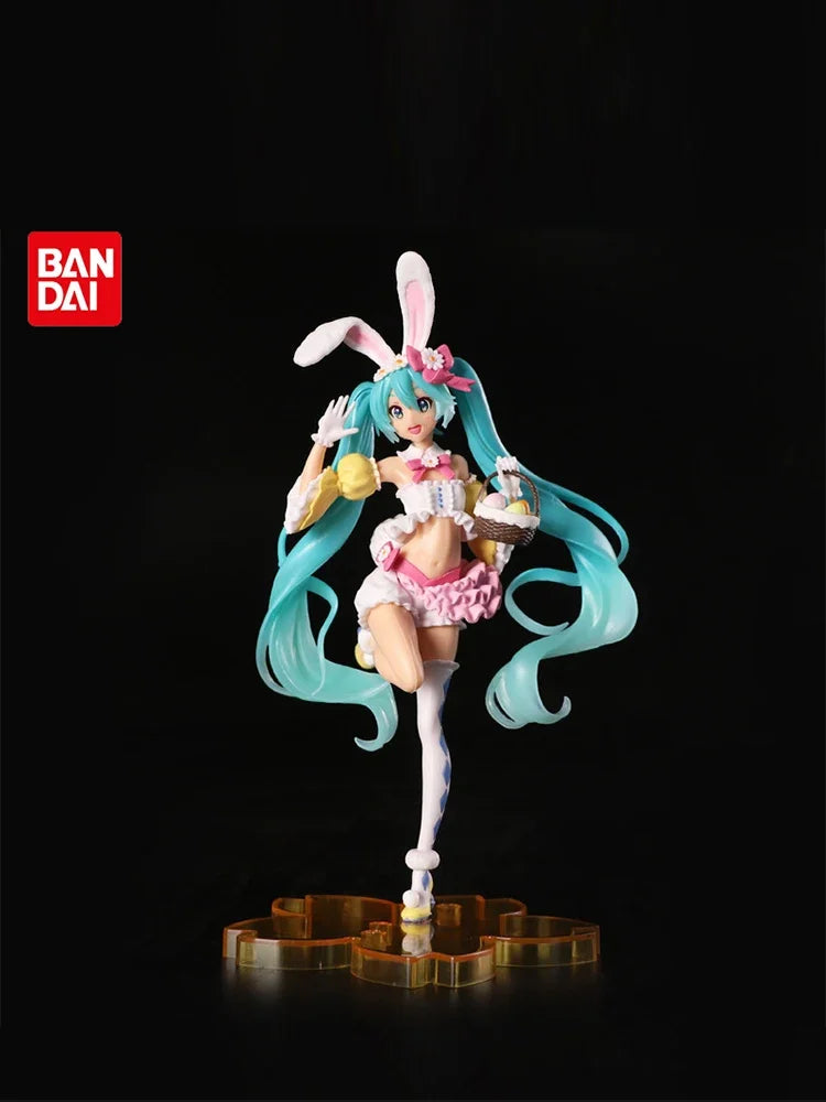 23CM Хацуне Мику Аниме Фигурка Каваи PVC Модел Кукла Екшън Фигурки Заешки Уши Коледни Украшения Играчки Подаръци