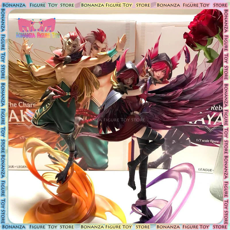 Hobbymax X League Of Legends Figurine Xayah And Rakan Action Figure Exquisite Pvc Model Room Decor Figure Toy Boy Christmas Gift