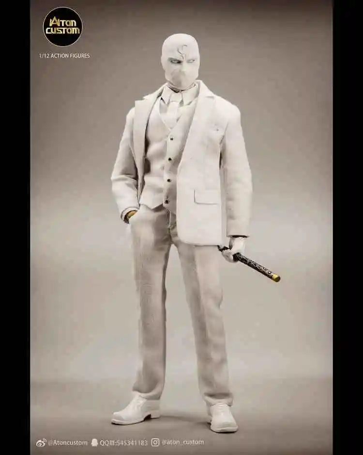 1/12 Mr. Night Figures Aton Custom Moonlight Knight Suit Design Battle Damaged Design Movable Humanoid Aton Custom Birthday Gift