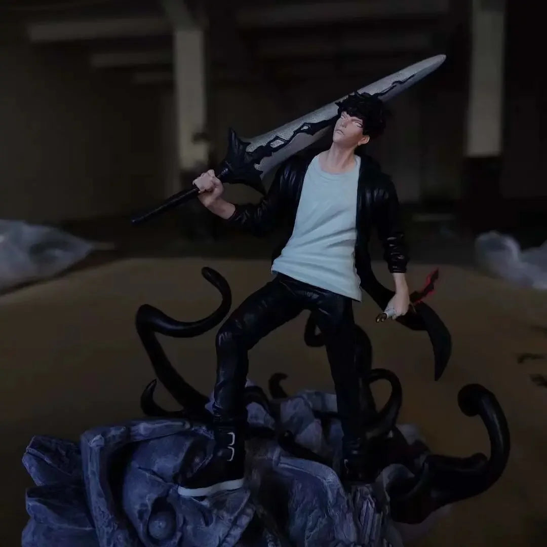 In Stock 20cm Solo Leveling Sung Jin-Woo Shadow King Anime Figure Shadow King Sung Jin-Woo Action Figure Doll Custom Toys Gift