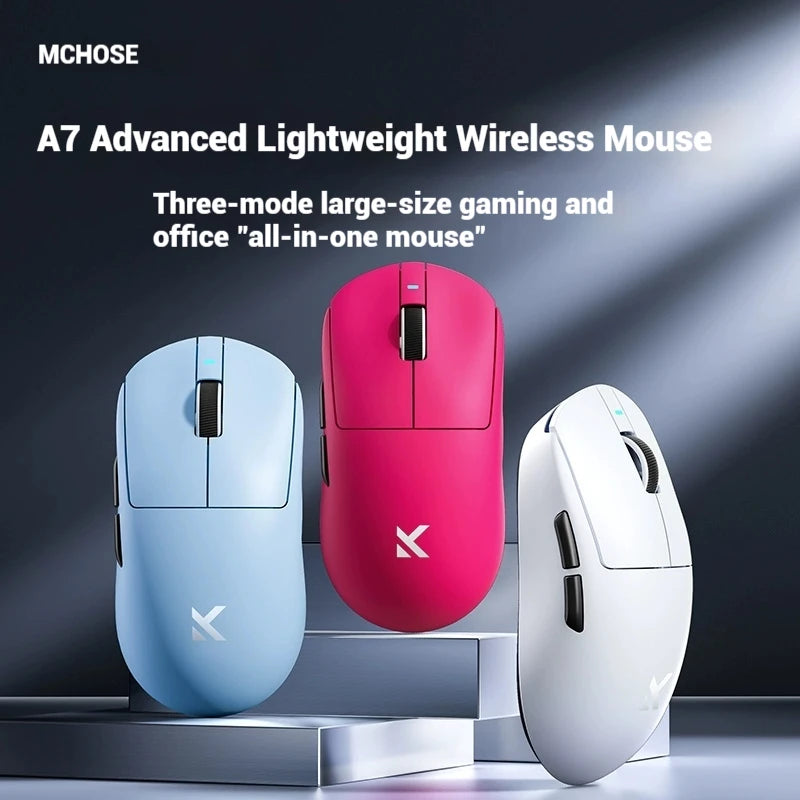 Mchose Ultra A7 Wireless Bluetooth Mouse 3 Mode Esports pro Lightweight Gaming Mouse Paw3395 for Boys Computer Peripherals