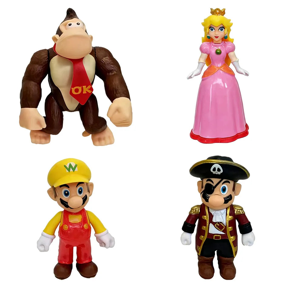 NEW in stock 12CM 12pcs Q Posket Mario SuperMario Dinosaur Doll Handmade Models Cake Decorations Action Figure Gifts for kids
