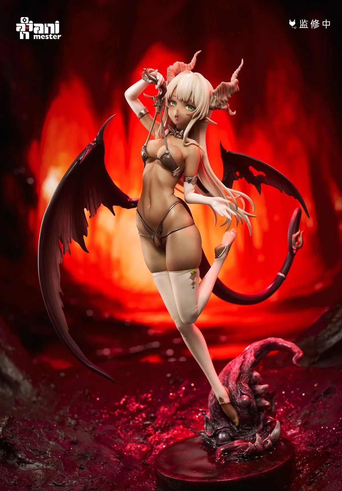 Judai 28cm Original AniMester Little Demon Lilith Cynthia JK Bunny Chasing Eye Devil Girl PVC Action Figure Model Toys