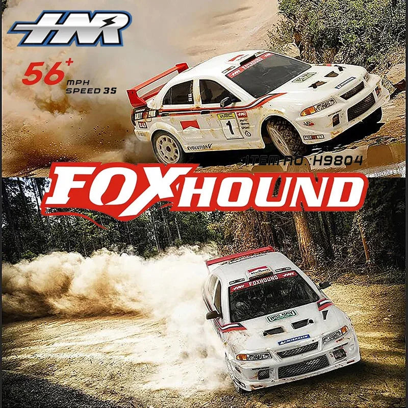 HNR H9804 Remote Control 1/10 Electric Four-Wheel Drive Brushless Rally Car 90KM/H Racing Off-Road Vehicle RC Model Foxhound RTR
