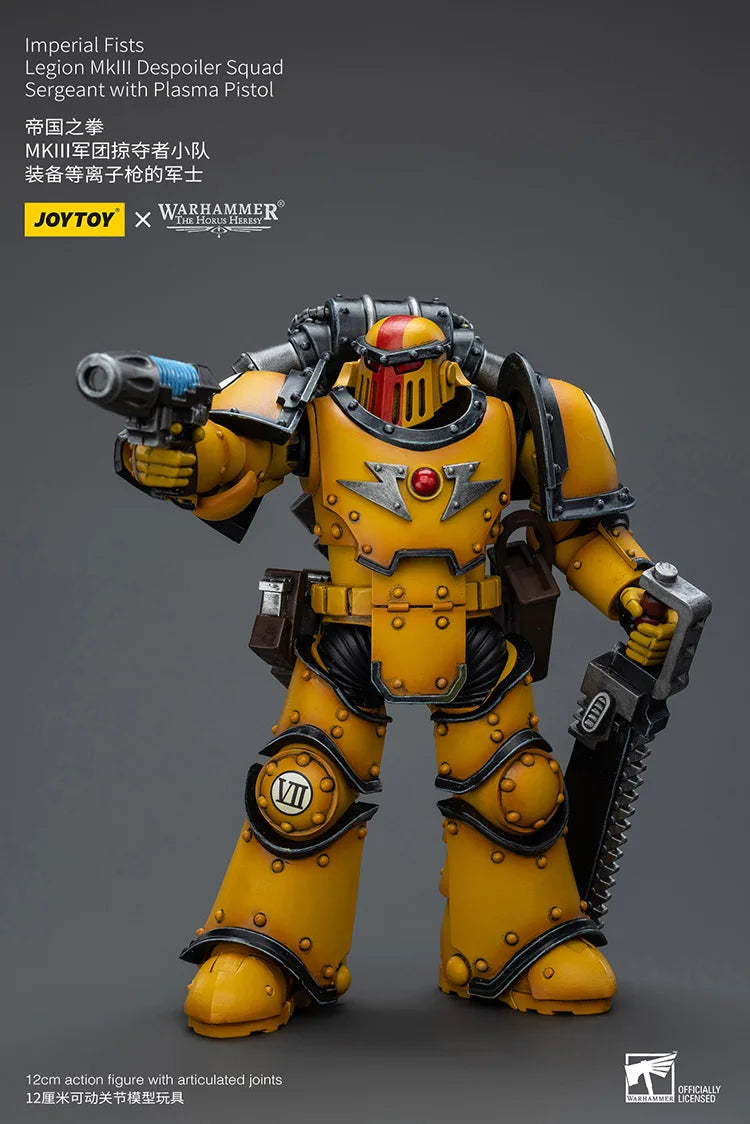 JOYTOY Warhammer „The Horus Heresy“ Imperial Fists Legion MkIII Despoiler Squad Sergeant mit Plasmapistole Actionfigur Puppe