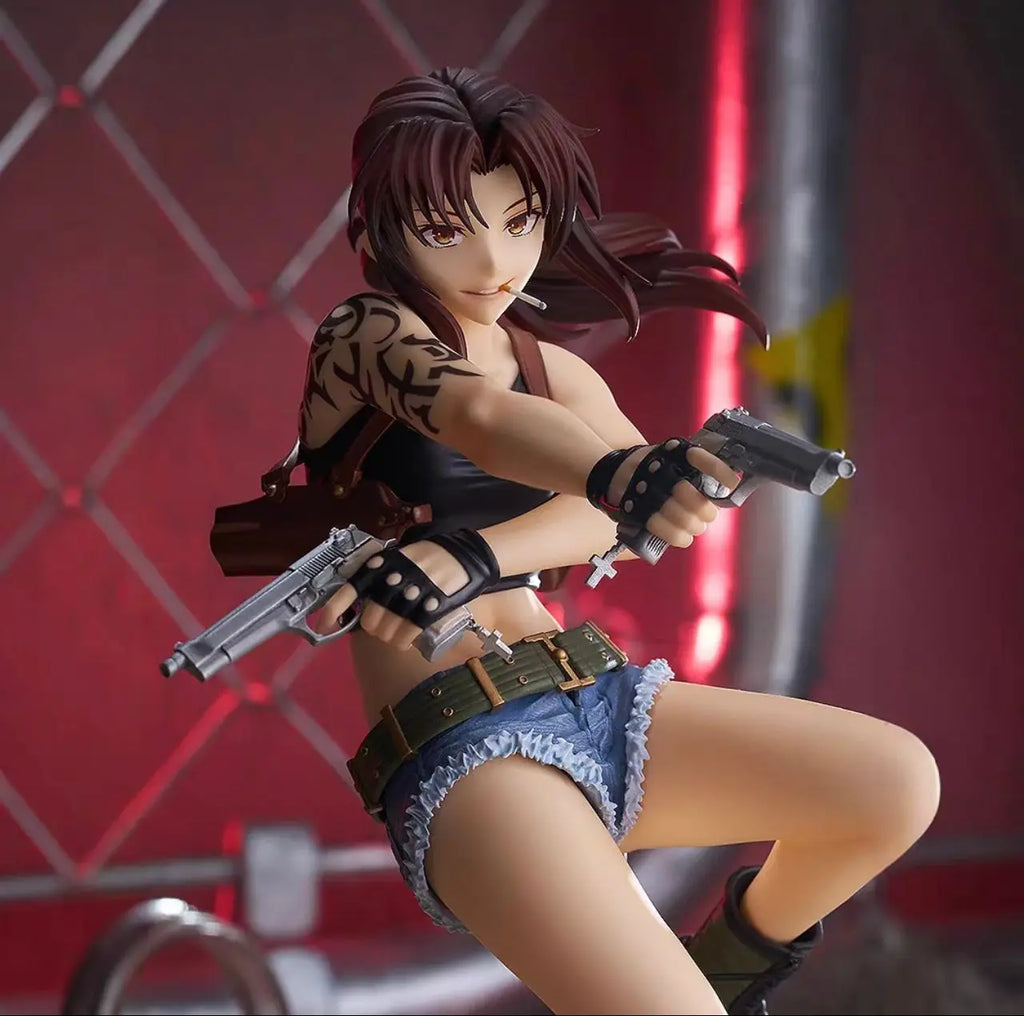 Original Anime Black Lagoon Revy Pop Up Parade L Size Action Figure Toys PVC Model Collection Figurine Doll Gift