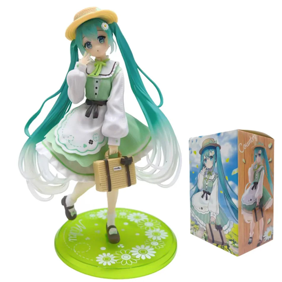 Hot Bandai Hatsuned Miku Anime Noodle Stopper Figure - Flower Fairy Winter Cherry PVC Model Collection Doll Toy Gifts In Stock