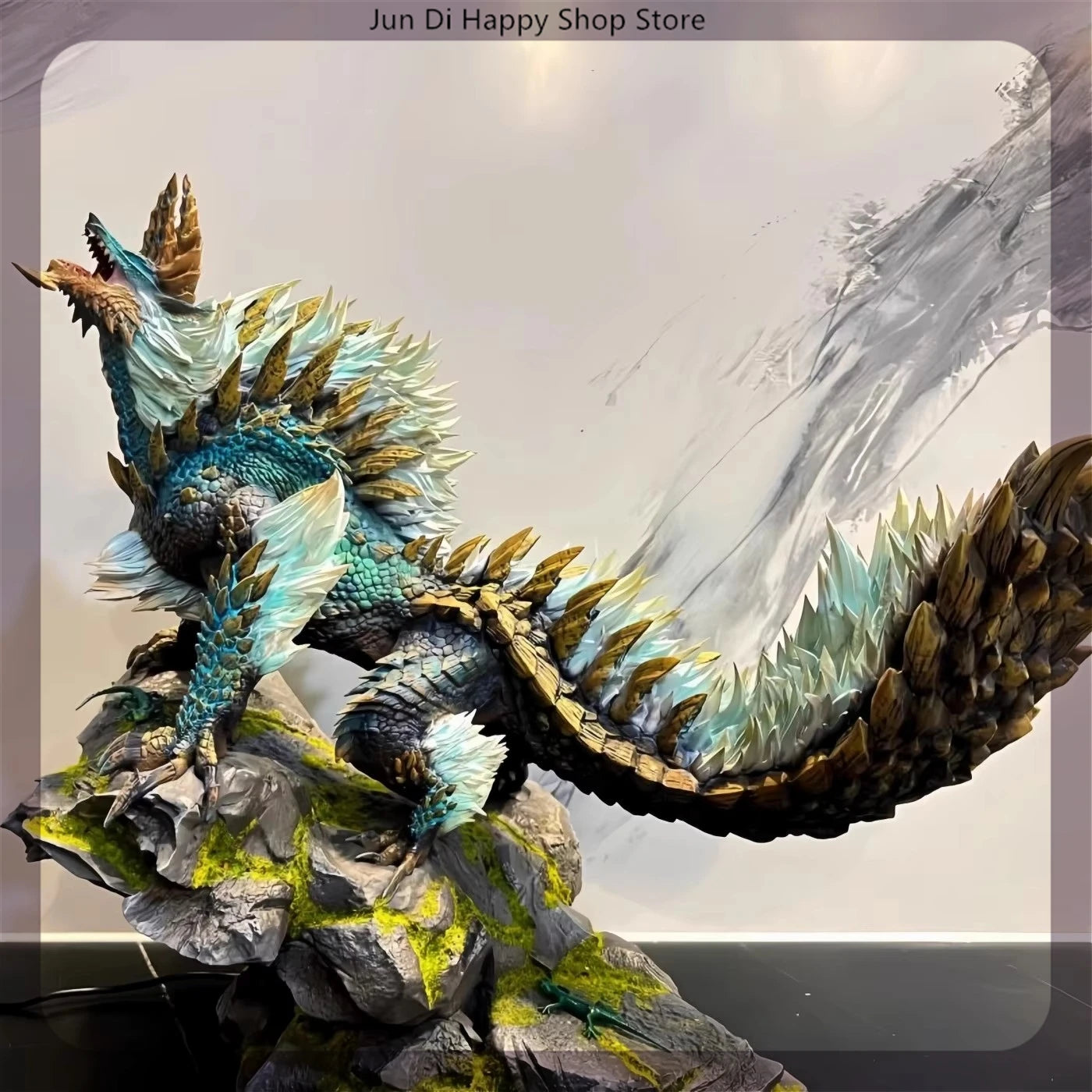 28cm Monster Hunter World Zinogre game Figure Model Statue Boys Collection Desktop Decoration Ornament lights Toys gifts