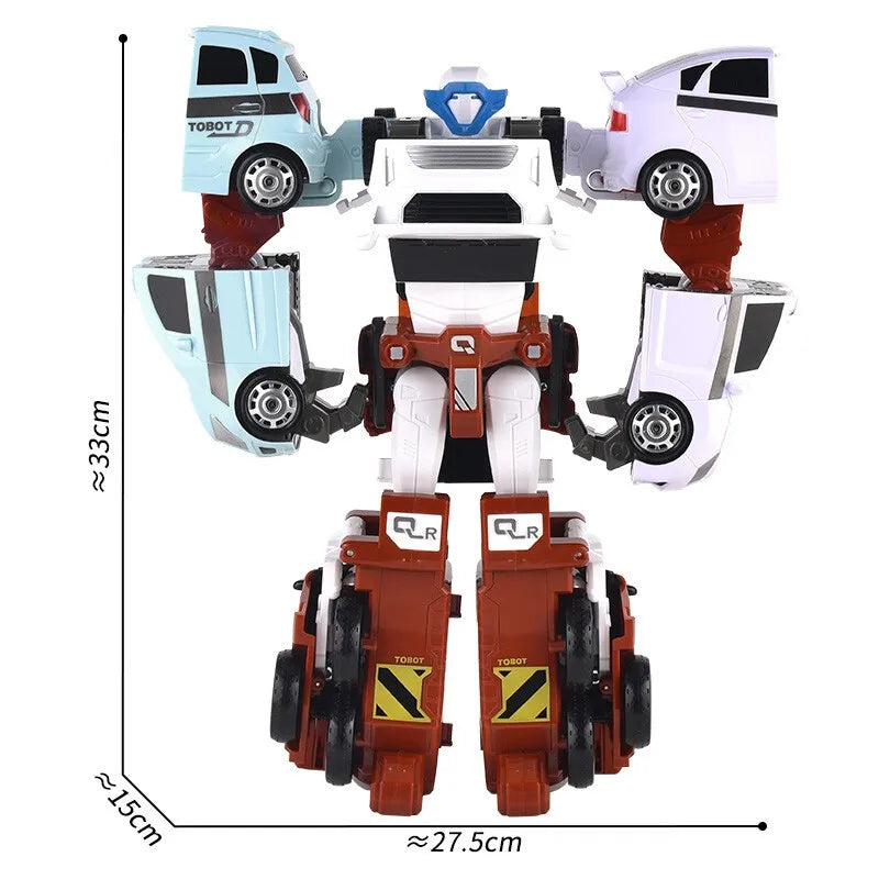 4 IN 1 Tobot Quatran Transformation Robot to Car Toys Korea Cartoon Brothers Anime Tobot Deformation Car Toys for Children Gift