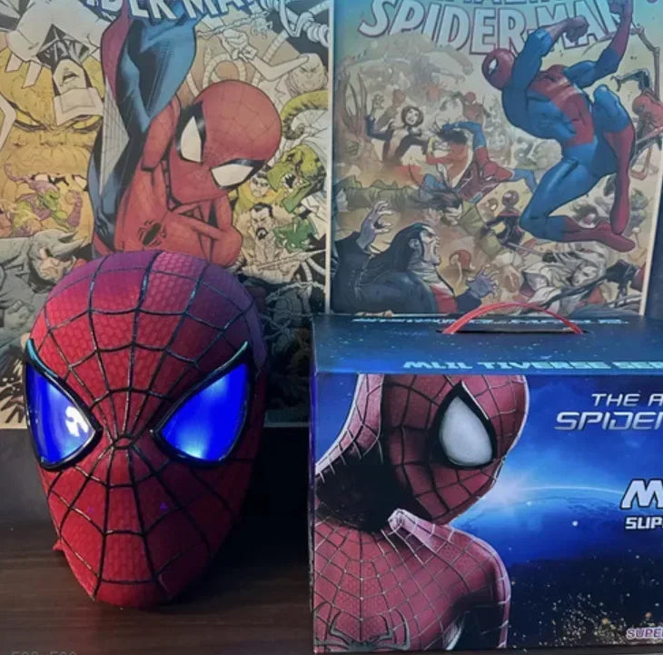 Neu The Amazing Spider-Man Kopfbedeckung Bewegliche Maske Helm Elektrische Ringsteuerung Auge Leuchtende Cosplay Sammlung Modell Spielzeug Kind Geschenk