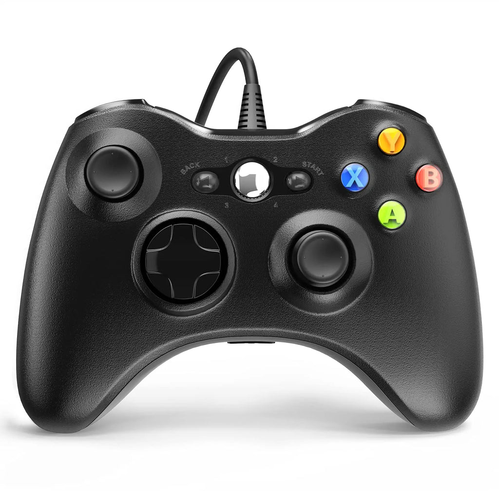 Wired Gamepad For Xbox 360 Game Controller with Dual-Vibration Turbo Compatible Xbox 360/360 Slim and PC Window Joystick