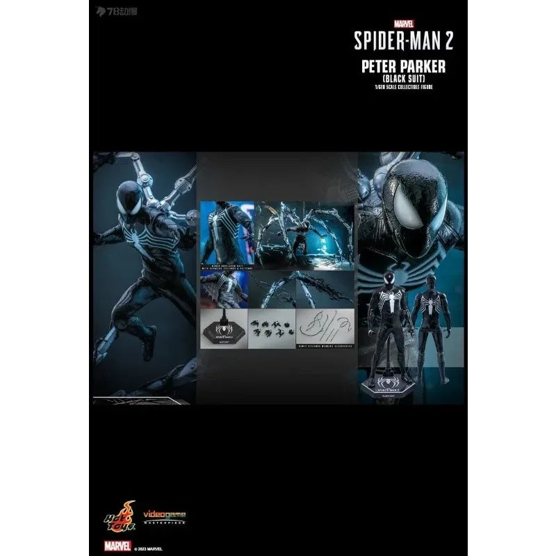 HOT TOYS Original HT 1/6 Scale VGM056 Marvel's Spider-Man 2 Peter Parker (Black Suit) Action Figure Collectible Model Toys