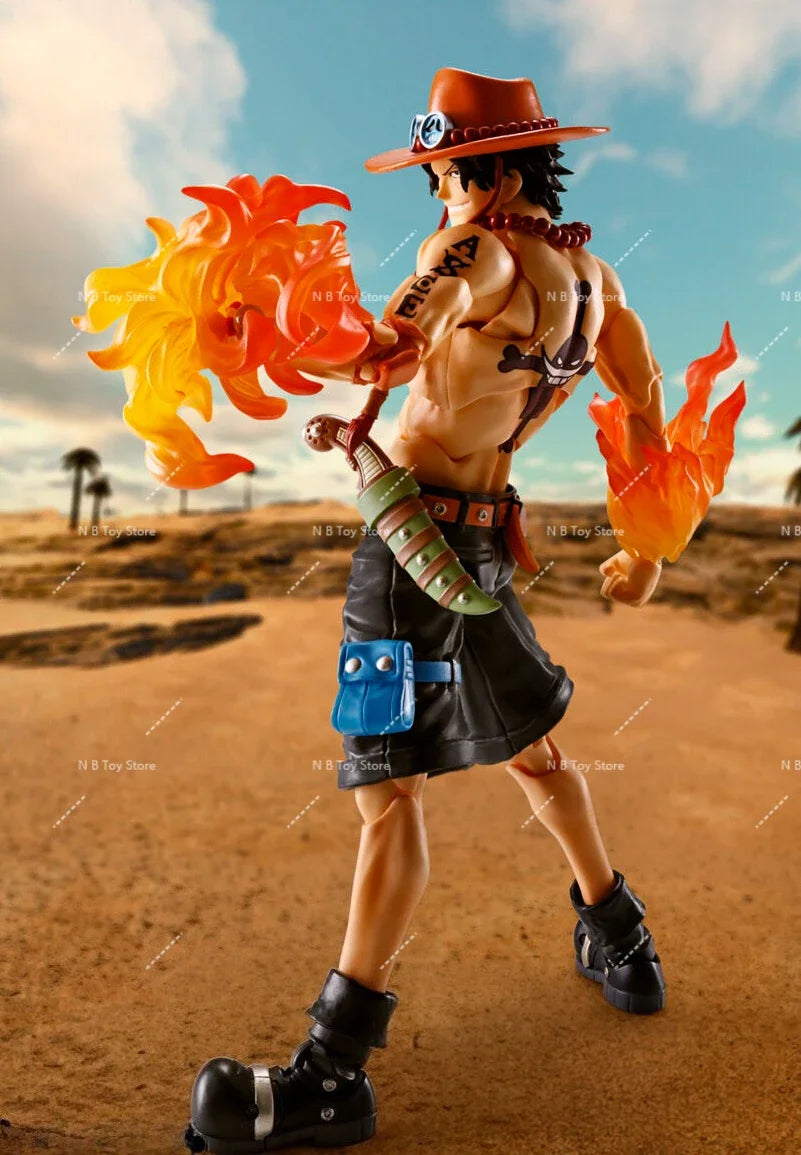 In Stock Bandai Shf Pirates of One Piece Portkaras Ace Fire Fist Top War Joint Genuine Figures in Motion