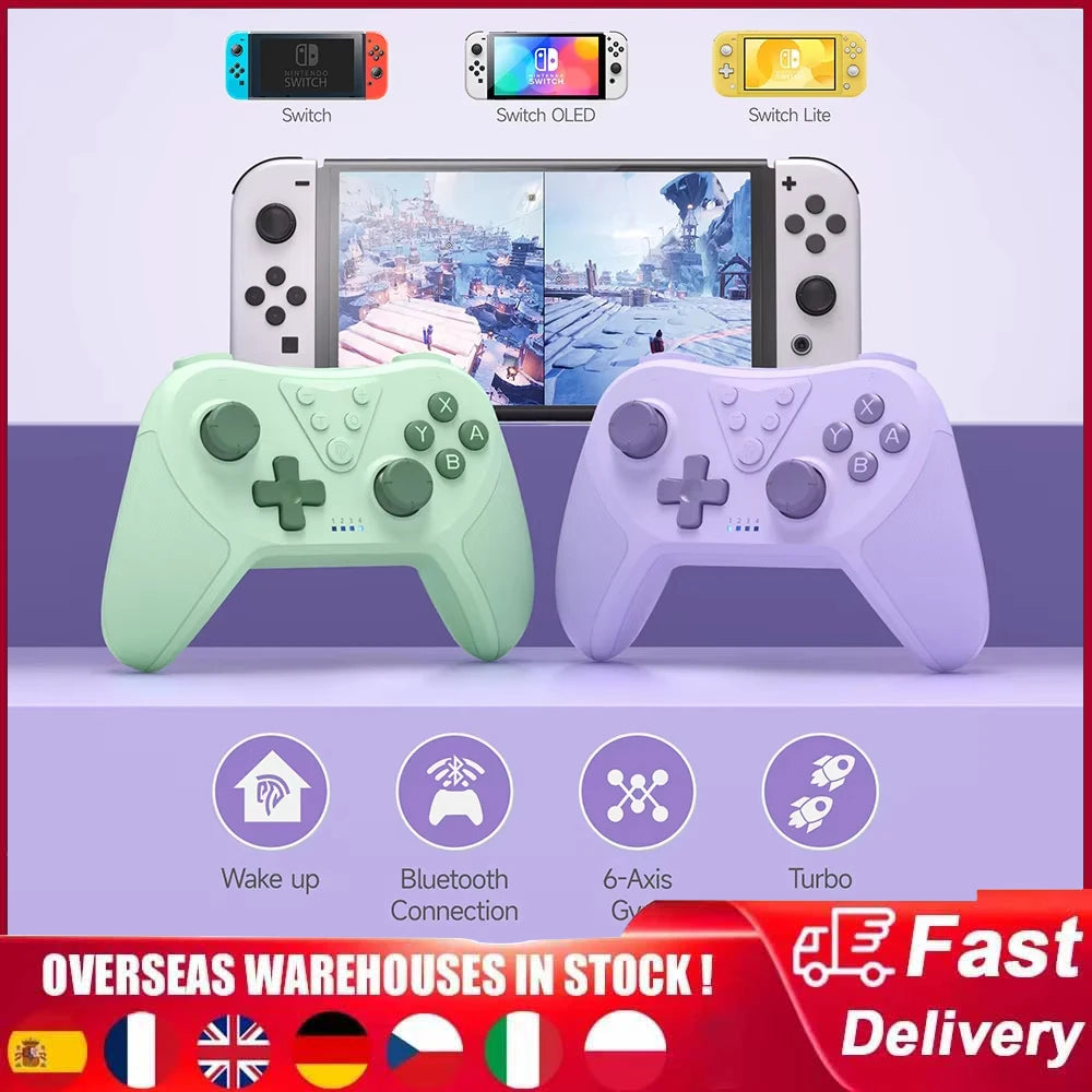 Wireless PC Gamepad Bluetooth Gaming Controller Compatible with PC/Phone/Switch/Steam, Turbo RGB Hall Effect