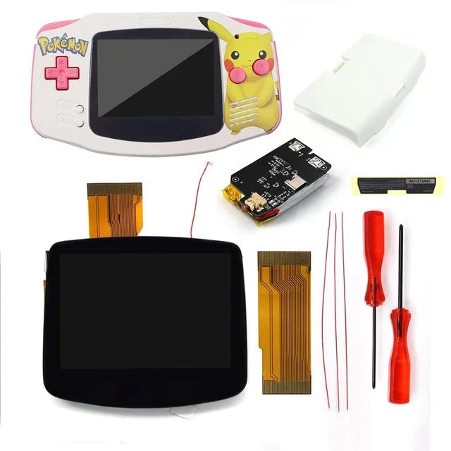 Hispeedido TYPE-C 1800 mah Battery Drop in 3.0" V5 Laminated LCD display For GBA IPS highlight screen  w/ UV housing Shell