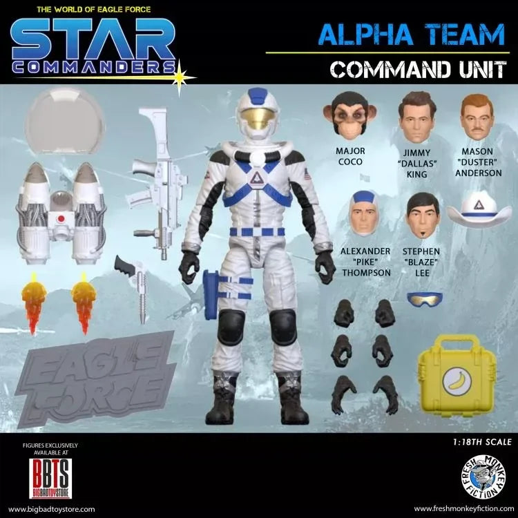 In Stock Fresh Monkey Fiction Eagle Force 4 Inch 1 18 Scale 2025 Fall Wave Action Figure Set Ninja Space Ape Captain Hunter