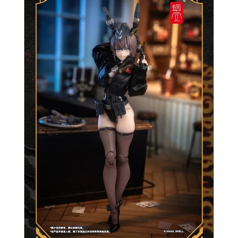 【IN STOCK 】Original 1/12 scale mech doll universal black short jacket. Compatible with 6-inch action figure Erin the bunny girl.