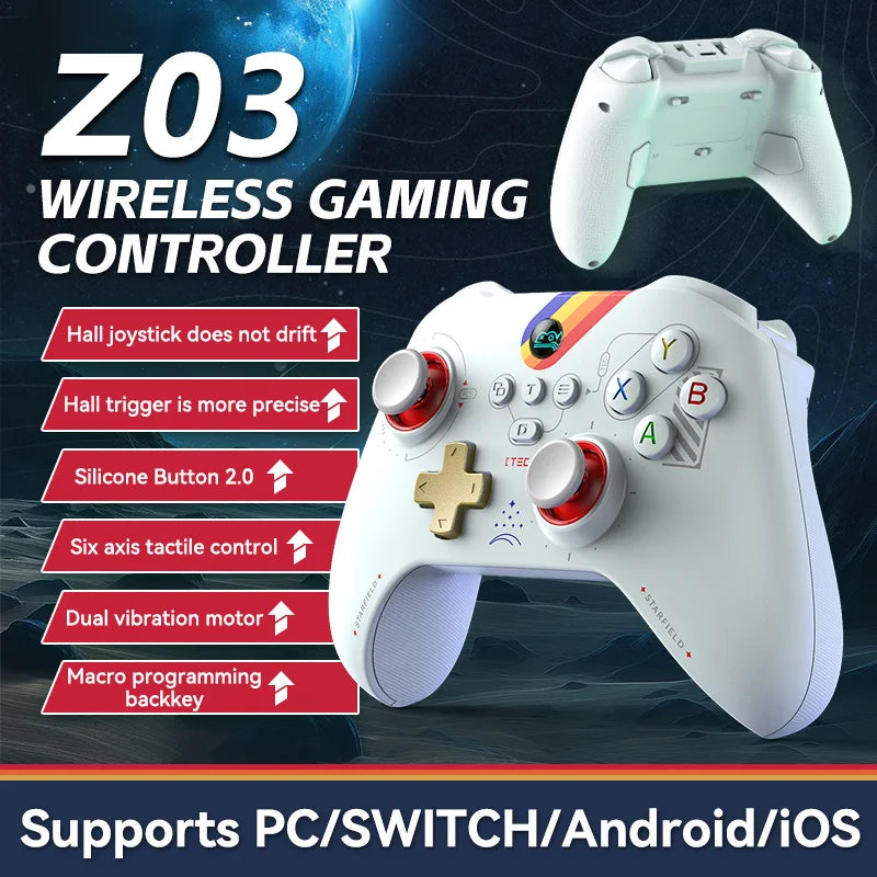 Bluetooth Wireless Gamepad For PlayStation4. Hall Joystick&Hall Triggers&Micro-switch, Android/iOS/Switch/PS4/PC Game Controller