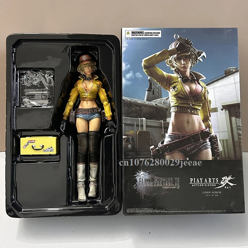 PLAY ARTS XV Sexy Girl Cindy Aurum Action Figure Model Toys 27cm Joint Movable Doll Desktop Decoration Birthday Gift for Friends