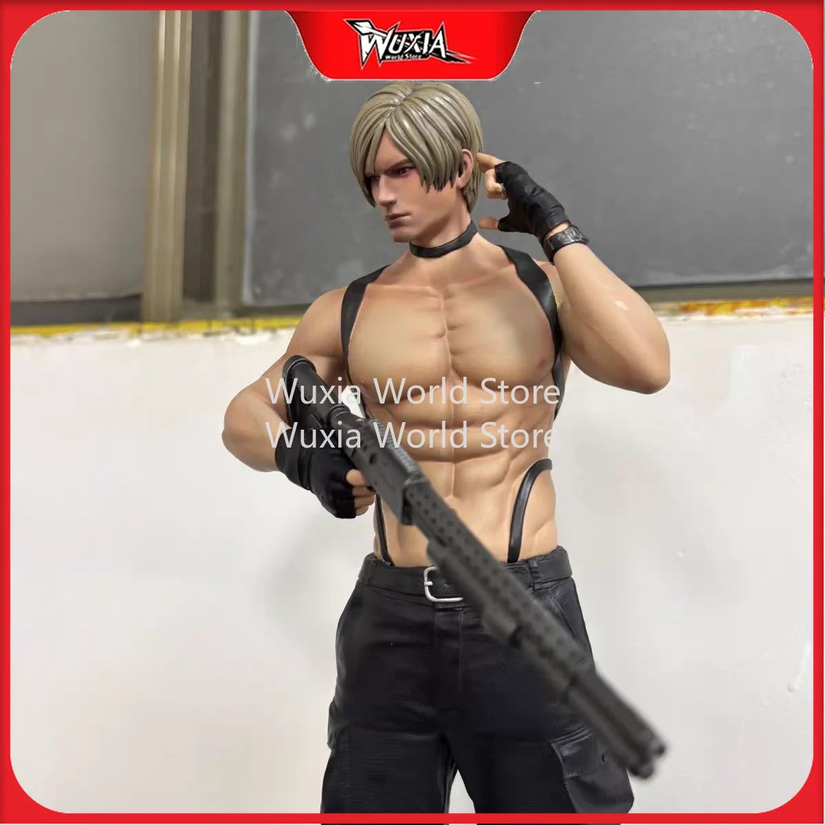 32cm Leon Scott Kennedy Figure Resident Evil Anime Figures Collection Model Desktop Ornament Decorations Best Gifts for Children