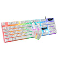 Shipadoo Wired Backlit Gaming Keyboard Mouse Set Waterproof Luminous RGB Streamer 1.35m Cable USB for Gamer PC Laptop Office