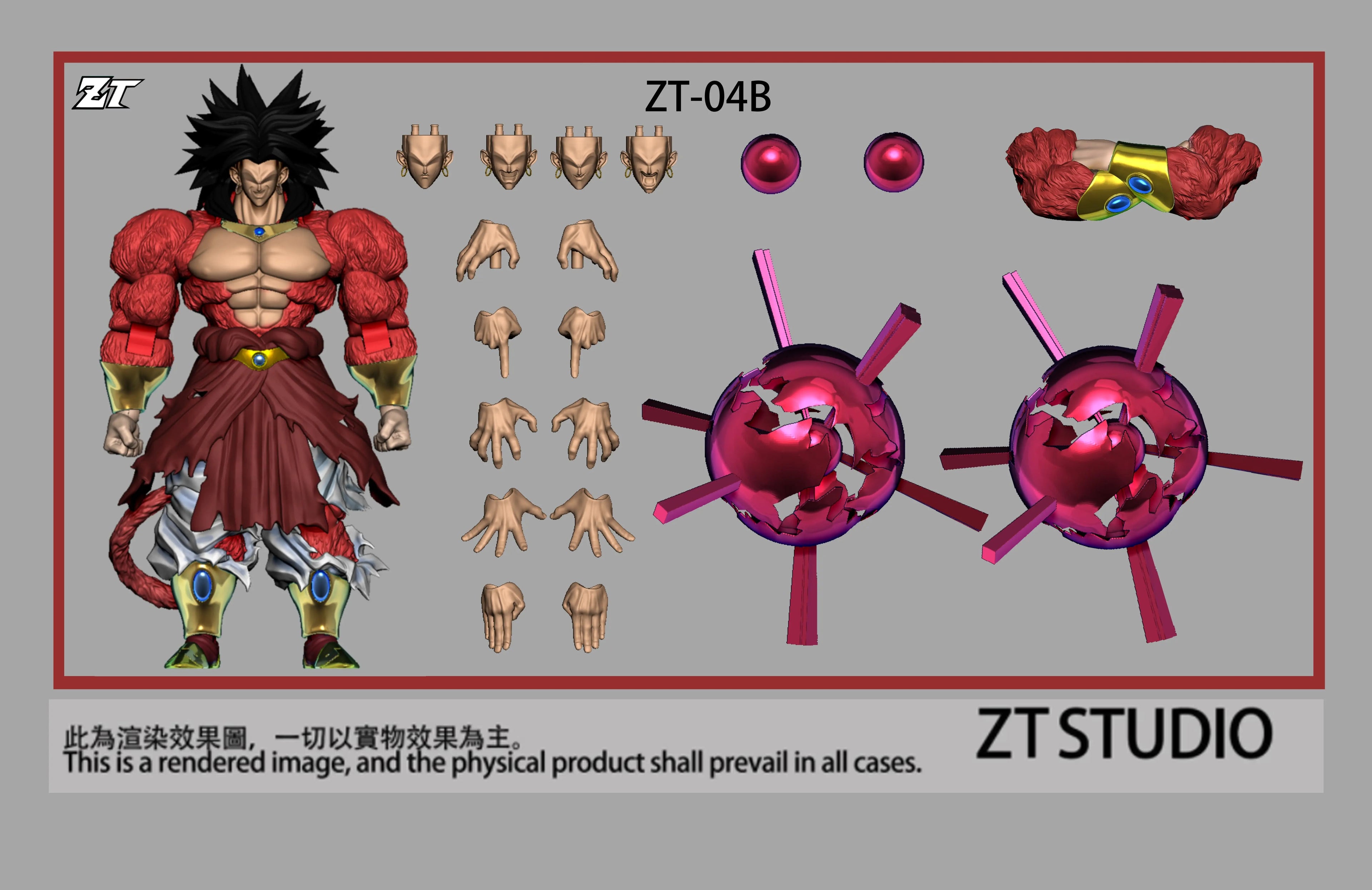 New Zt Studio Dragon Ball Z Broly Figure Super Saiyan 4 Ssj4 Broly Anime Action Figurine Model Collectible Collections Toys Gift