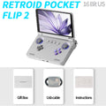 2025 Retroid Pocket Flip2 Retro Handheld-Spielkonsole Android13 5,5 Zoll AMOLED Touchscreen Video Player Wifi Bluetooth PSP PS2