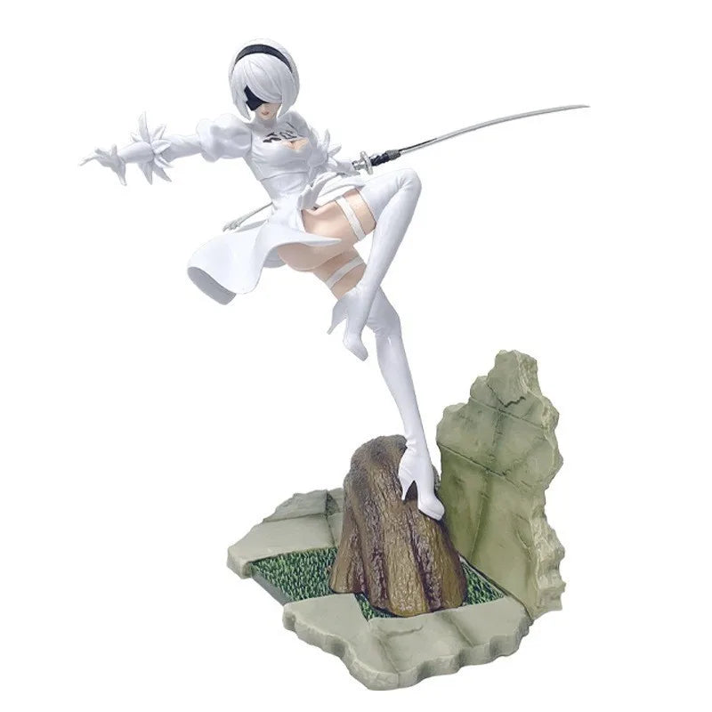 Nier Automata Yorha 2b Figure Anime Game Pvc Collectible Statue Pc Case Decoration Desktop Ornament Action Figure Model Toy Gift