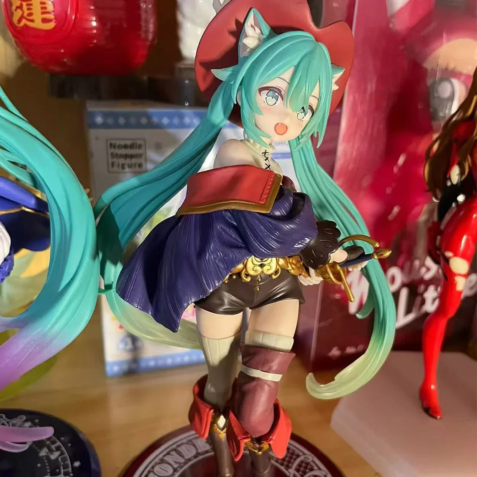 19cm Sexy Girl Hatsune Miku Anime Figure Fashion Subclture Miku Action Figure Room Decorations PVC Collection Model Doll Toys