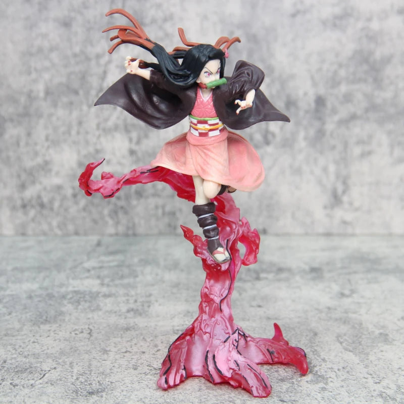 Anime Fighting Kamado Figur Dämonentöter Blood Ghost Technik Kamado Nezuko Figur 24cm Modell PVC Sammlerstatue Spielzeug