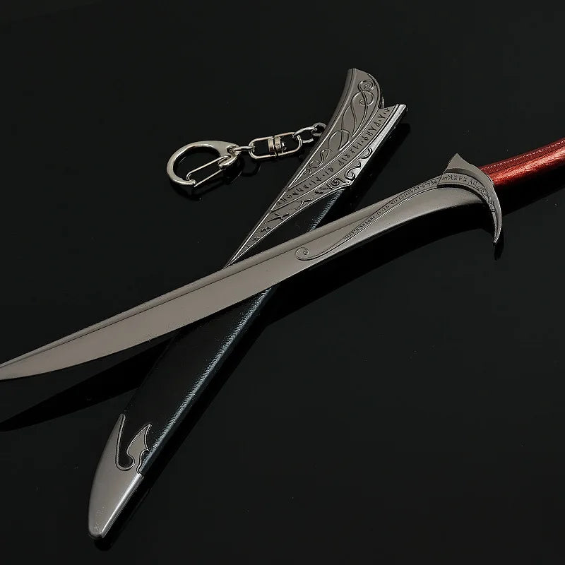 The Lord of the Orcrist Sword Replica – 20cm Zinc Alloy, Non-Sharp Blade with Scabbard, Rings Action Figure Weapon Accessory