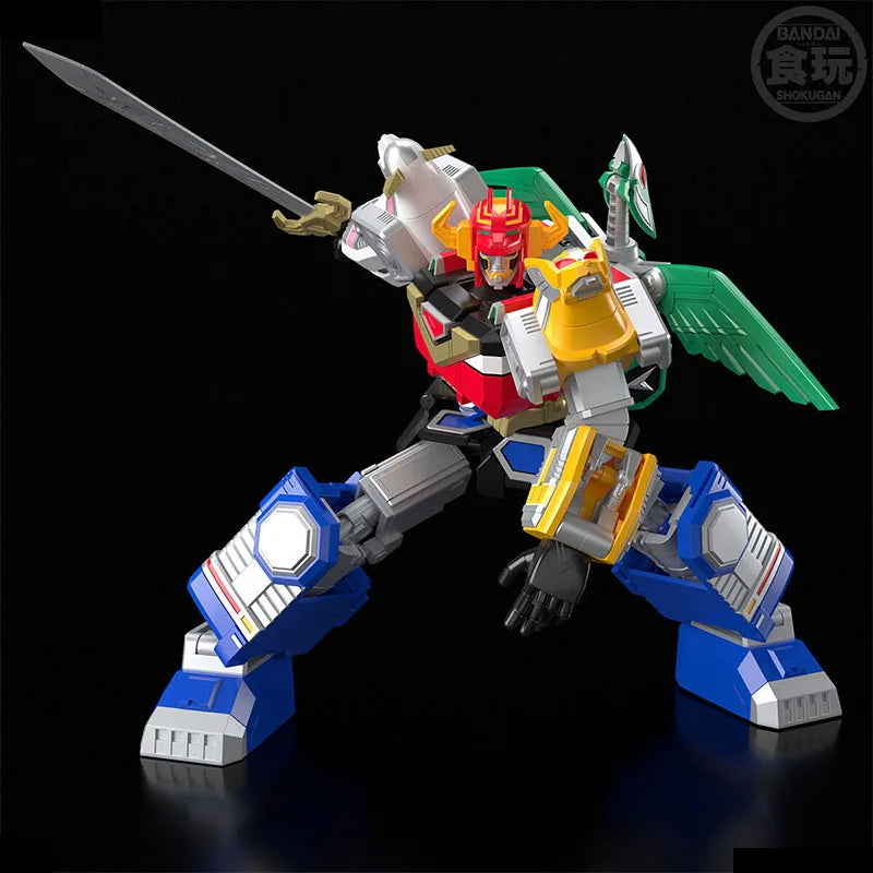 Bandai Genuine SMP Star Animals Rangers-Galaxyman Silver Armored King Anime Action Figure Robot Assembly Model Toy Gift Children